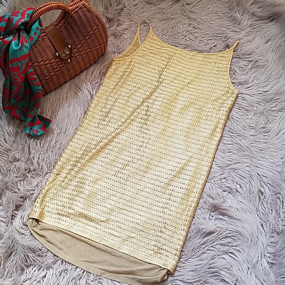 Emanuel Ungaro golden woven slip dress